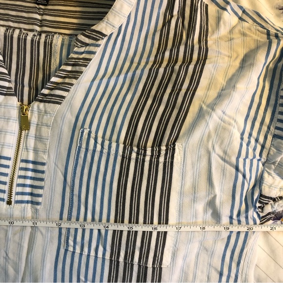 Jones NY Striped Half Zipper Tunic Blouse - Picture 8 of 9